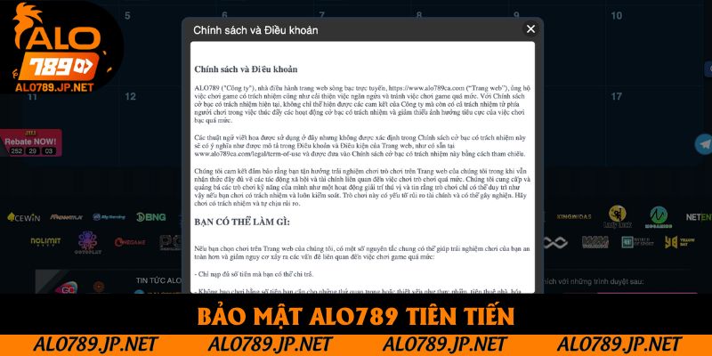 TRANG CHỦ 40 Bảo mật Alo789 tiên tiến